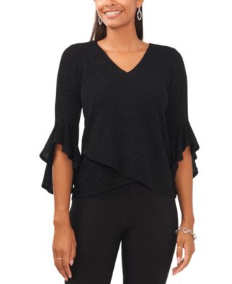 MSK - Petite Glitter Bell-Sleeve Knit Top