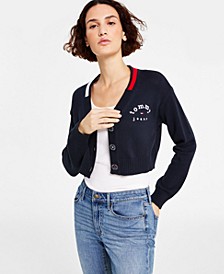 Women's V-Neck Cropped Cardigan Sweater