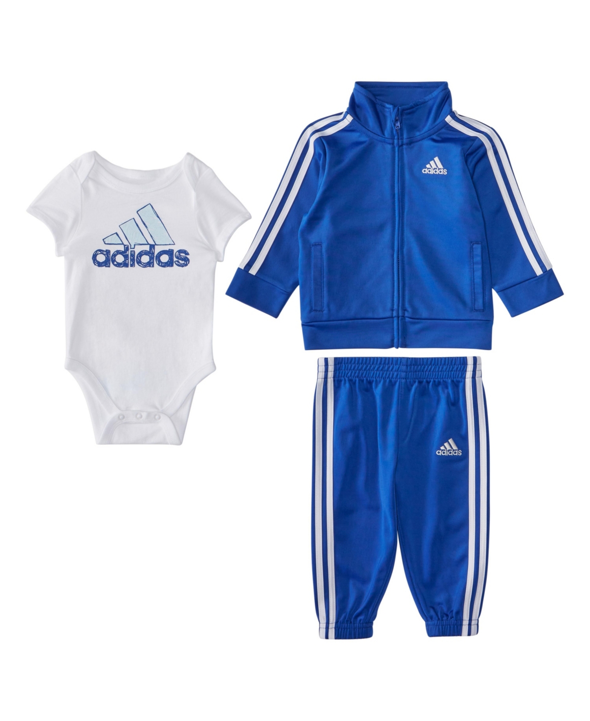adidas Baby Boys Tricot Tracksuit and Body Shirt, 3-Piece Set