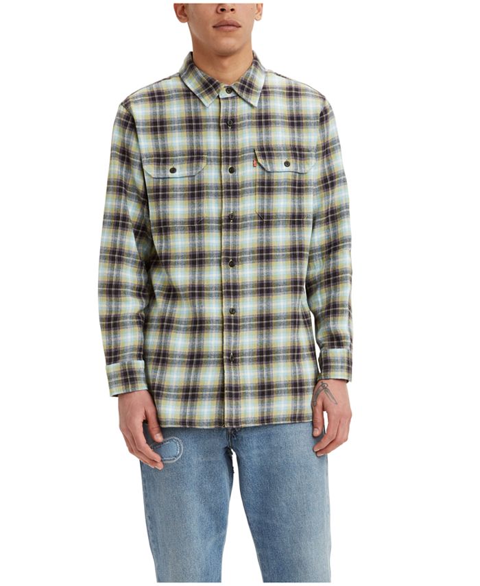 Levi's Men's Classic Worker Relaxed Fit Flannel Shirt & Reviews - Casual  Button-Down Shirts - Men - Macy's