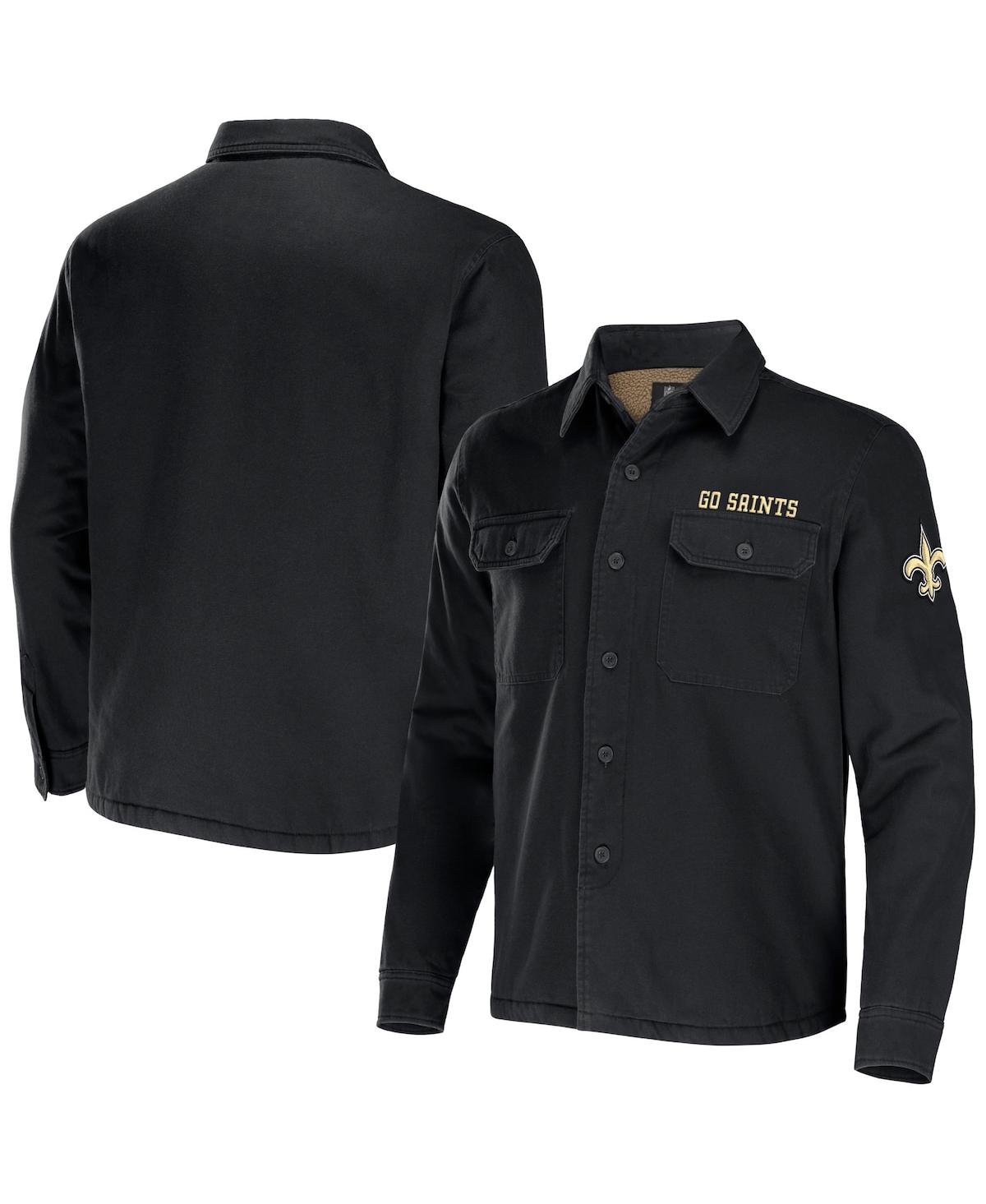 Fanatics Men's Nfl X Darius Rucker Collection By  Black New Orleans Saints Canvas Button-up Shirt Jac