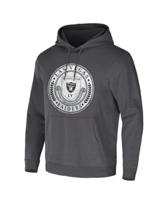 Men's NFL x Darius Rucker Collection by Charcoal Las Vegas Raiders Washed Pullover Hoodie