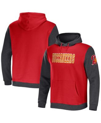 Men's NFL x Darius Rucker Collection by Red, Charcoal Tampa Bay Buccaneers Colorblock Pullover Hoodie