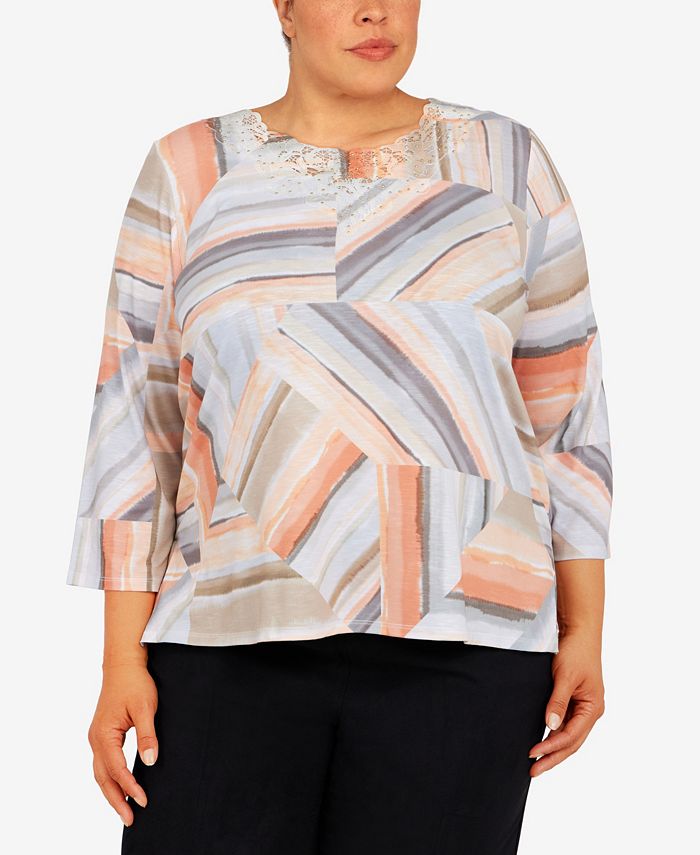 Alfred Dunner Plus Size Classics Christmas in The City Classic 3/4