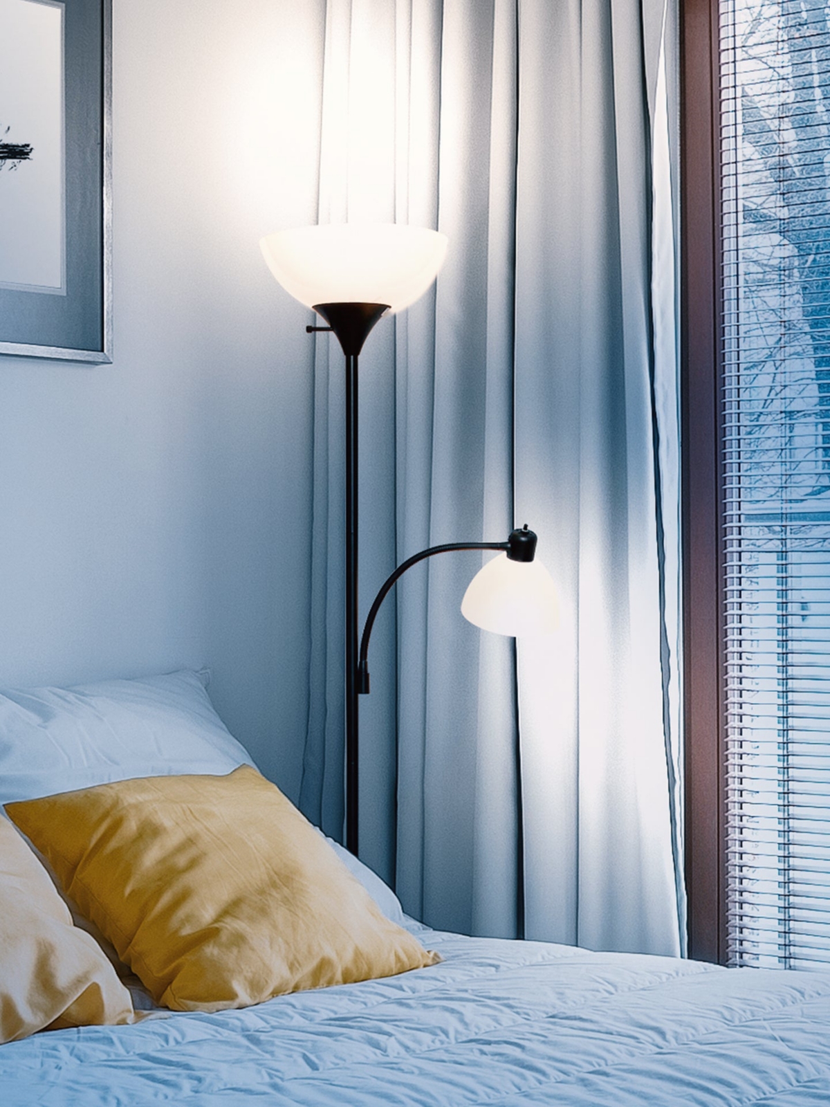Sky Dome Plus 72" Led Torchiere Floor Lamp with 1 Reading Arm