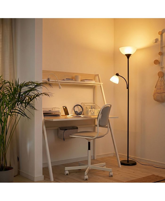 Brightech Sky Dome Plus LED Torchiere Floor Lamp with 1 Reading Arm ...