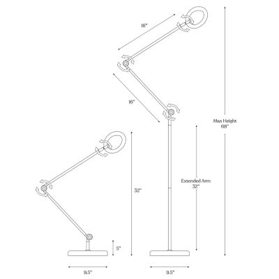 Sage 68" LED 2-in-1 Floor or Desk Lamp with 3 Color Modes
