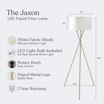 Jaxon 60" LED Contempoary Tripod Floor Lamp with Drum Shade