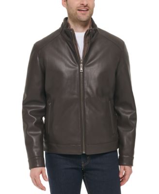 Men's Faux-Leather Motto Jacket