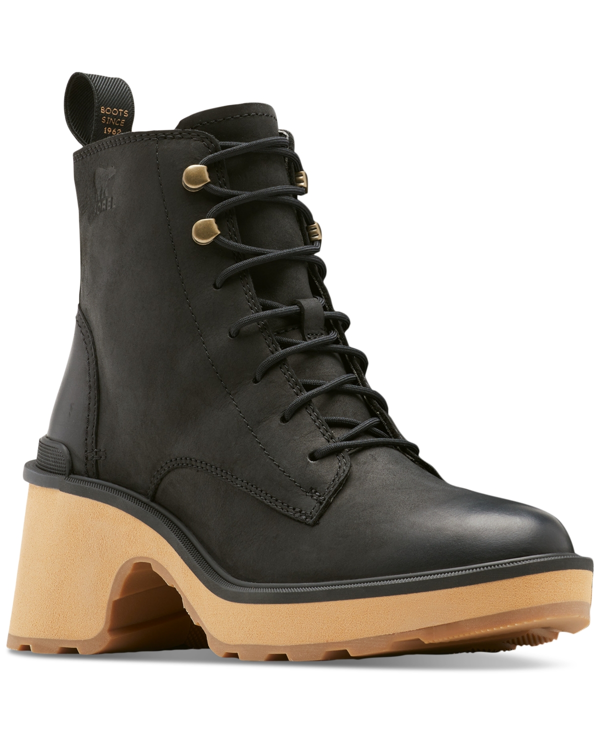 SOREL Hi-Line Lace-Up Boot in Black/Tawny Buff at Nordstrom, Size 9