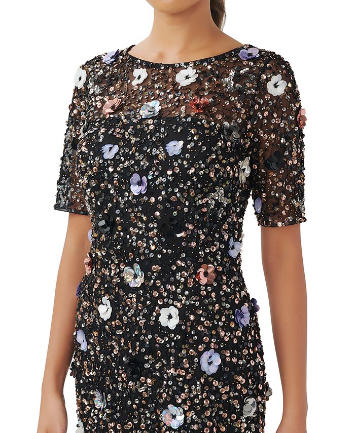 Adrianna Papell Women's Embellished ElbowSleeve Dress Macy's
