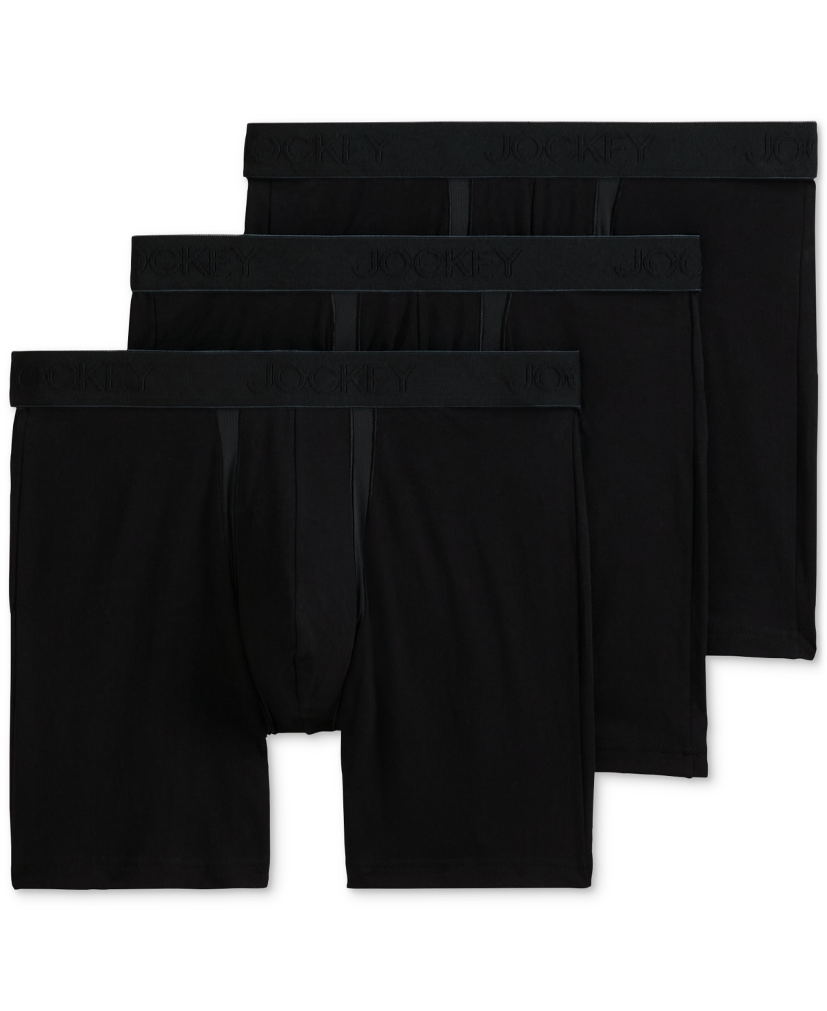 Men's Chafe Proof Pouch Cotton Stretch 7" Boxer Brief - 3 Pack - Black/mid Grey/just Past Midnight