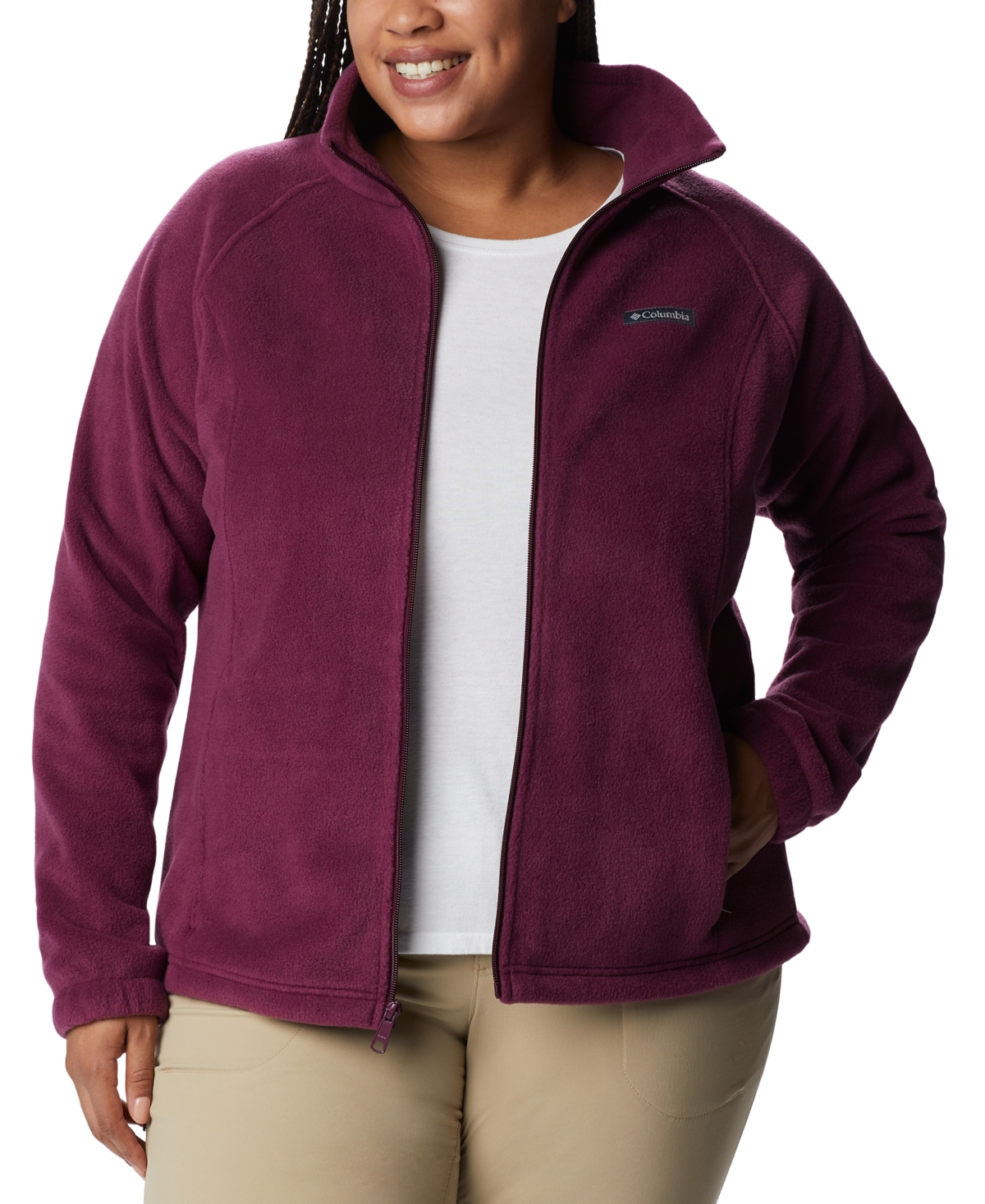 Columbia Plus Size Benton Springs Fleece Jacket In Marionberry