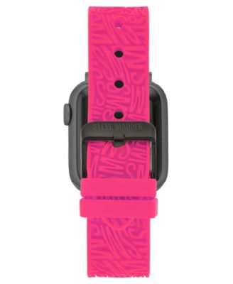 Women's Hot Pink Silicone Debossed Swirl Logo Band designed for Apple Watch&reg; 42mm (Series 10) & 38/40/41mm