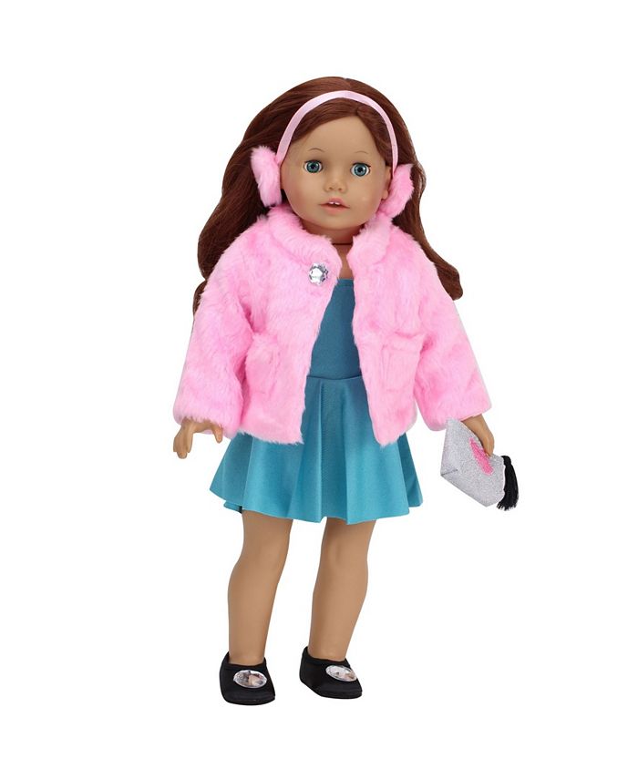 Teamson Kids 18" Doll Coat Earmuff Headband Set, 2 Piece Macy's