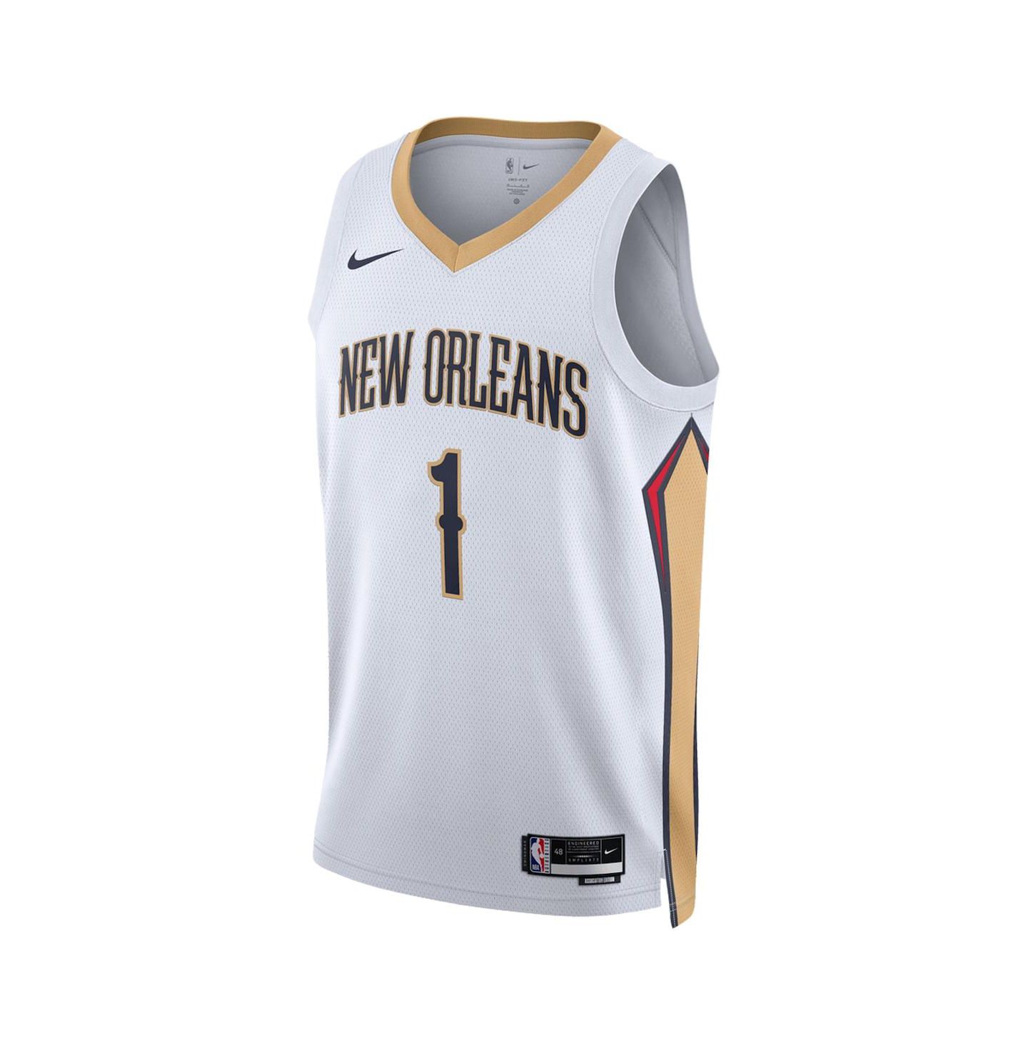 Мужской топ Nike Zion Williamson White New Orleans Pelicans Swingman Jersey - Association Edition — фото 4