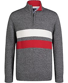 Big Boys Bold Stripe Quarter Zip Sweater