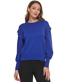 Women's Studded Long-Sleeve Crewneck Sweater
