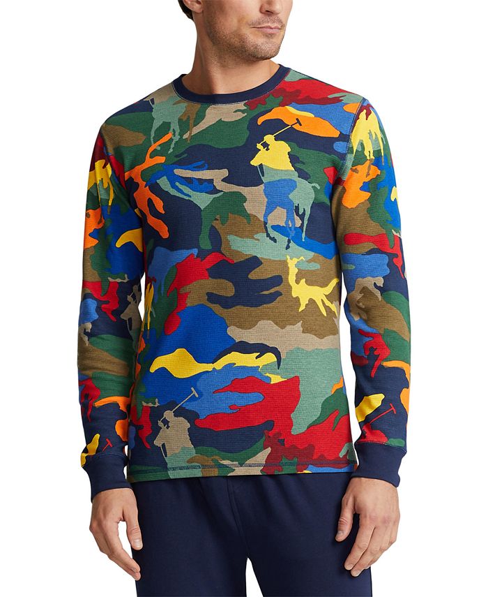 Polo Ralph Lauren Men's Printed WaffleKnit Thermal Pajama Shirt Macy's