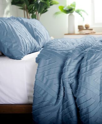 Chevron Clipped Jacquard Comforter Set