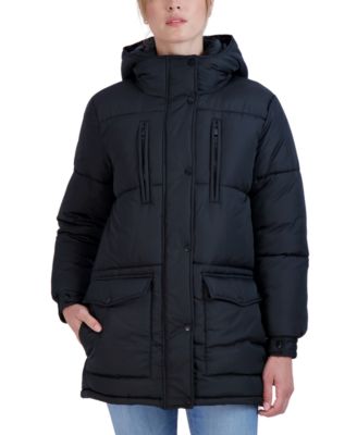 Juniors' Juniors' Hooded 3/4 Puffer Coat