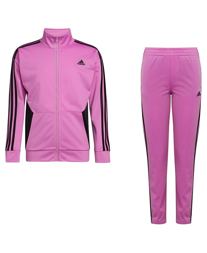 Adidas Girls Tricot Track Suit 2 Piece Set in Pink
