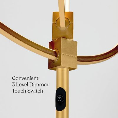 Eclipse 79" LED Torchiere Floor Lamp with Adjustable Rings