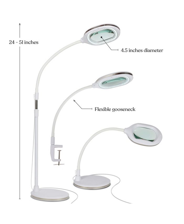 Brightech Lightview Pro LED 3in1 Magnifier Floor & Desk Lamp Combo