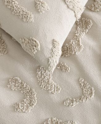 Chenille Leopard Linen 3 Piece Comforter Set, King