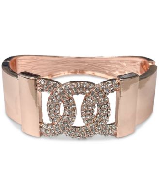 Rose Gold-Tone Pav&eacute; Bangle Bracelet