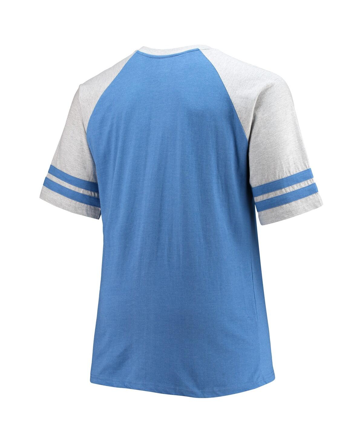 Shop Profile Men's Heathered Blue Tampa Bay Lightning Big And Tall Raglan T-shirt