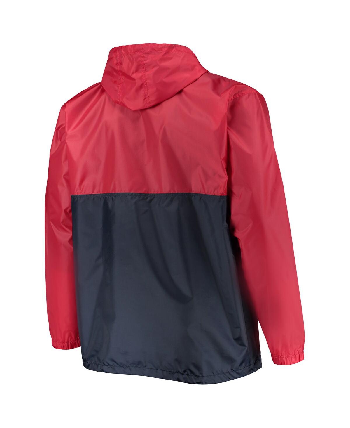 Profile Men's Red Washington Capitals Big And Tall Anorak Half-zip Pullover Hoodie In Red