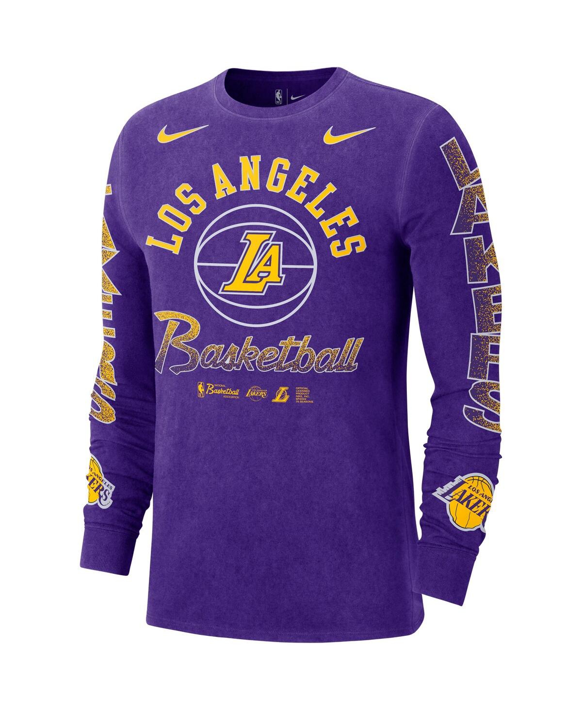 Shop Nike Men's  Purple Los Angeles Lakers Courtside Retro Elevated Long Sleeve T-shirt