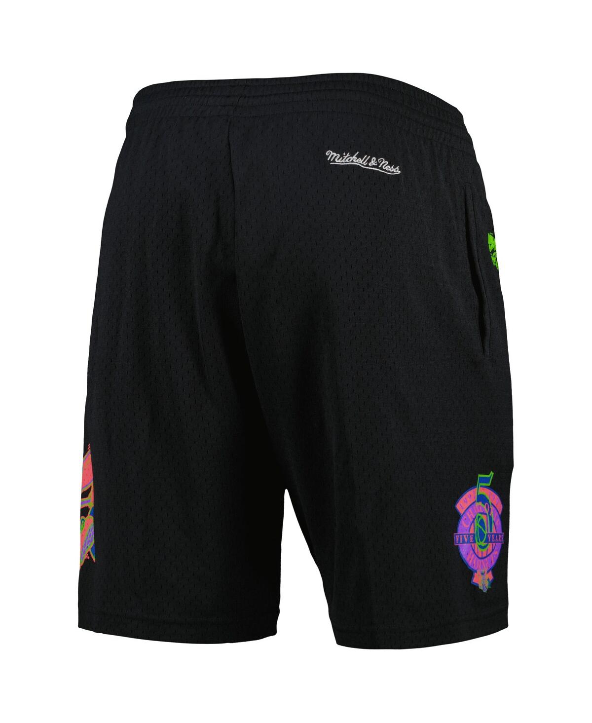 Mitchell & Ness Men's  Black Charlotte Hornets Hardwood Classics Color Bomb Energy Shorts In Black