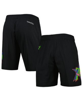 Men's Black Philadelphia 76ers Hardwood Classics Color Bomb Energy Shorts