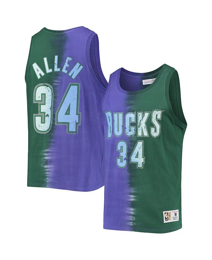 Men's Mitchell & Ness Ray Allen Green/Purple Milwaukee Bucks