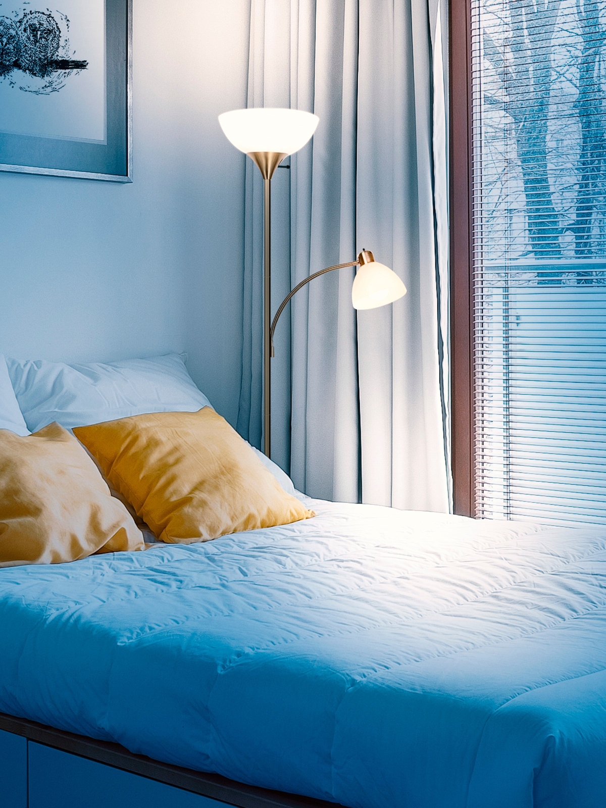 Sky Dome Plus 72" Led Torchiere Floor Lamp with 1 Reading Arm