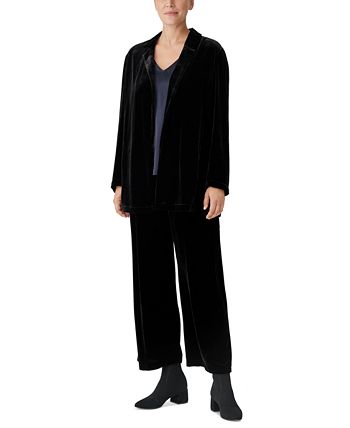 Eileen Fisher Women s Notch Lapel Silk Velvet Blazer Macy s