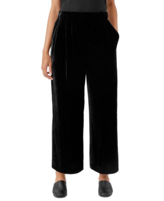 Eileen Fisher - Women's Silk & Velvet Draped Pull-On Pants