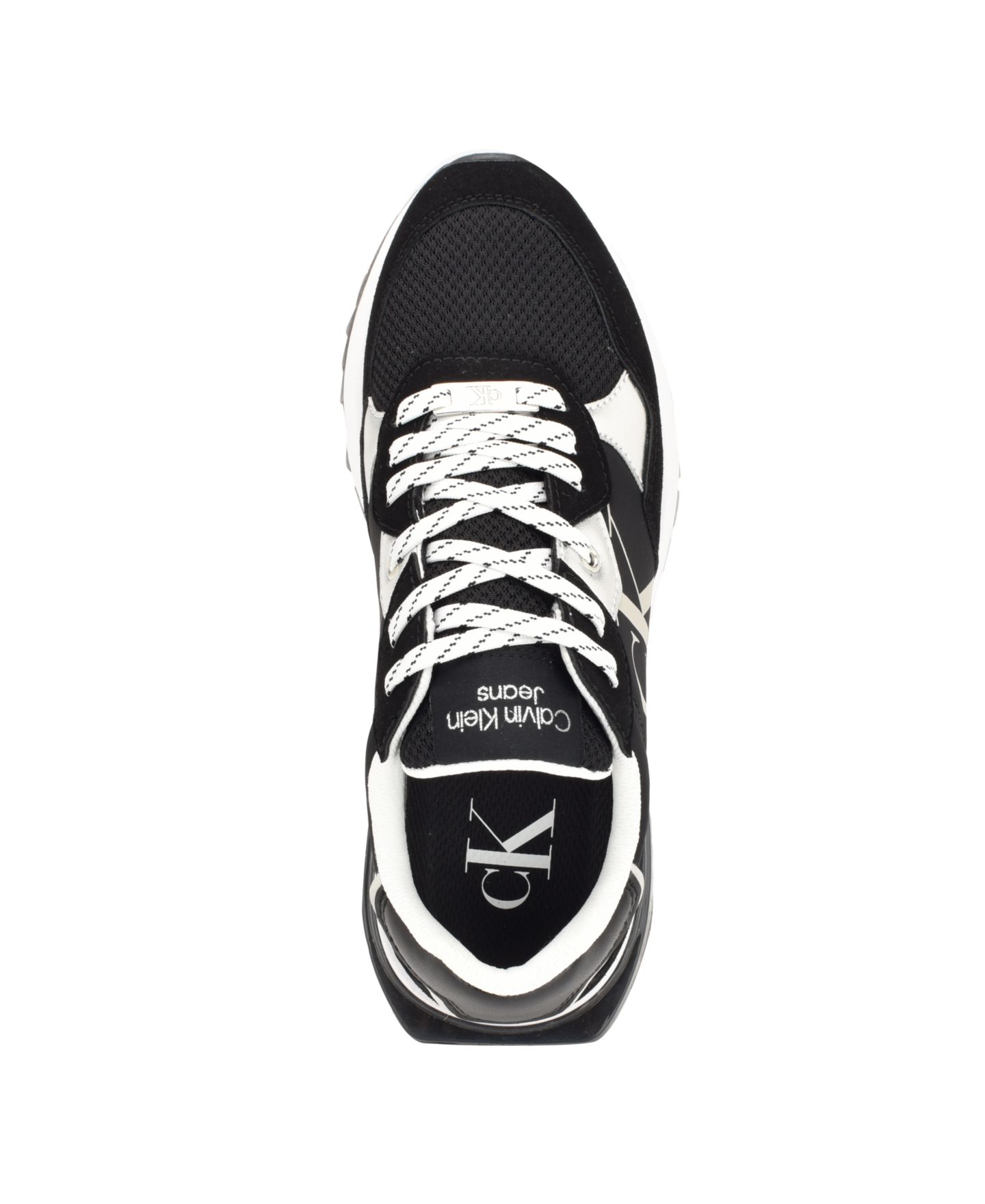 Женские кроссовки Calvin Klein Magalee Casual Logo Lace-Up, цвет: Чёрный / Серебристый — фото 9