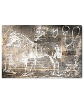 Wood Farm Stallion Giclee Art Print on Gallery Wrap Canvas