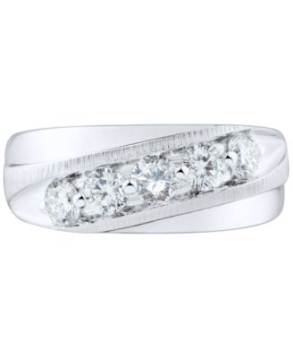 Men's Lab Grown Diamond Diagonal Band (1 ct. t.w.) in 10k Gold