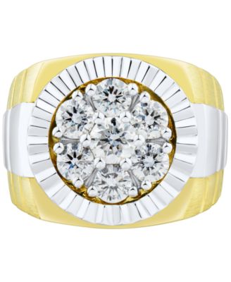 Men's Lab Grown Diamond Cluster Ring (2 ct. t.w.) in 10k Two-Tone Gold