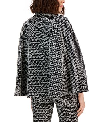 Anne Klein Women s Jacquard Knit Cape Sleeve Jacket Macy s