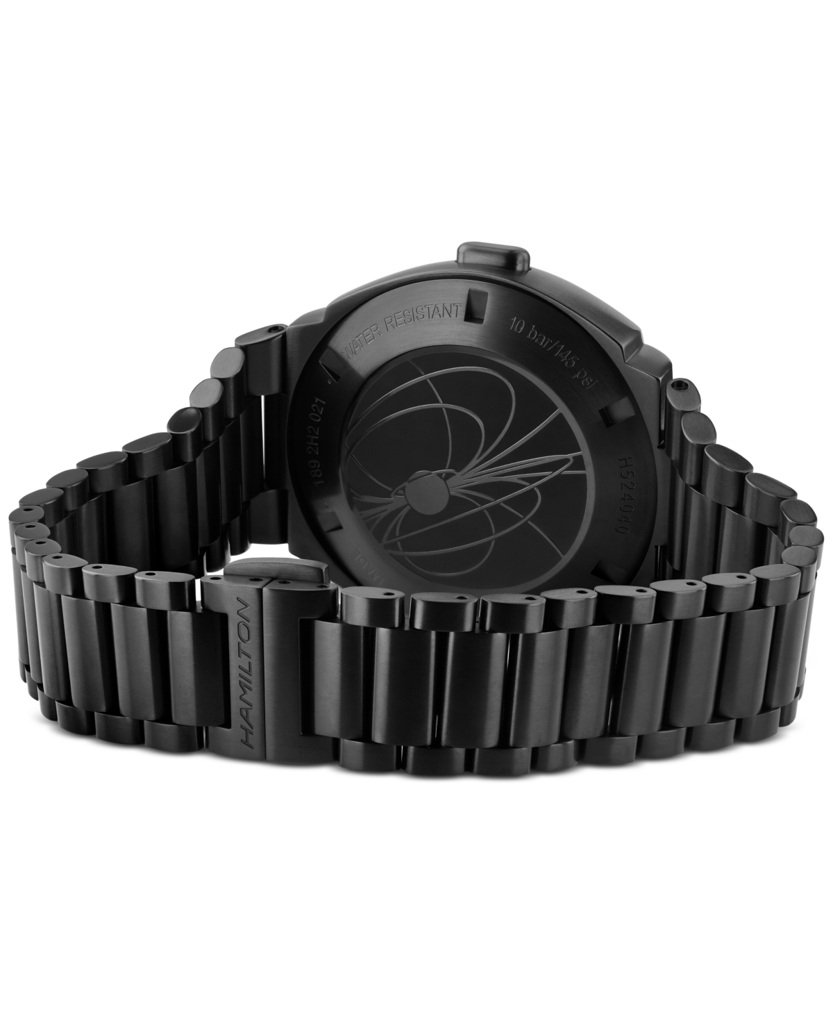 Shop Hamilton Men's Swiss Digital American Classic Psr Digital Quartz Black Pvd Stainless Steel Bracelet Watch 35x