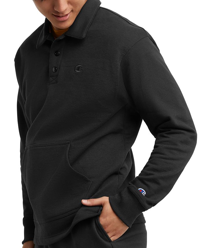 Champion Men's Powerblend Classic-Fit Long-Sleeve Rugby Shirt & Reviews ...