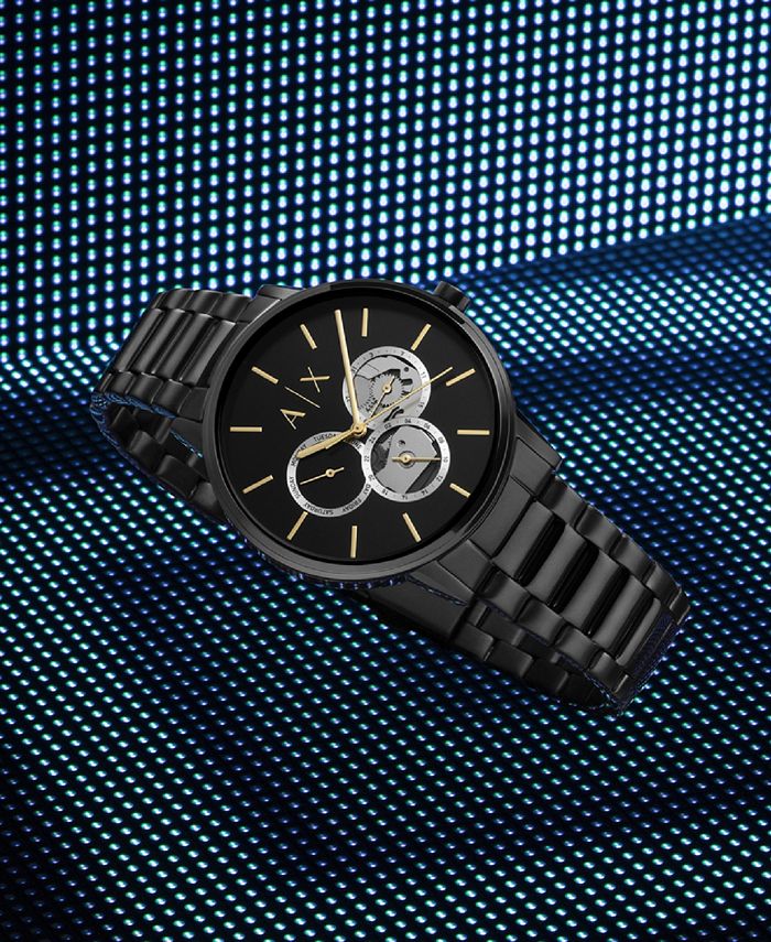A|X Armani Exchange Men's Multifunction Black Stainless Steel Bracelet ...