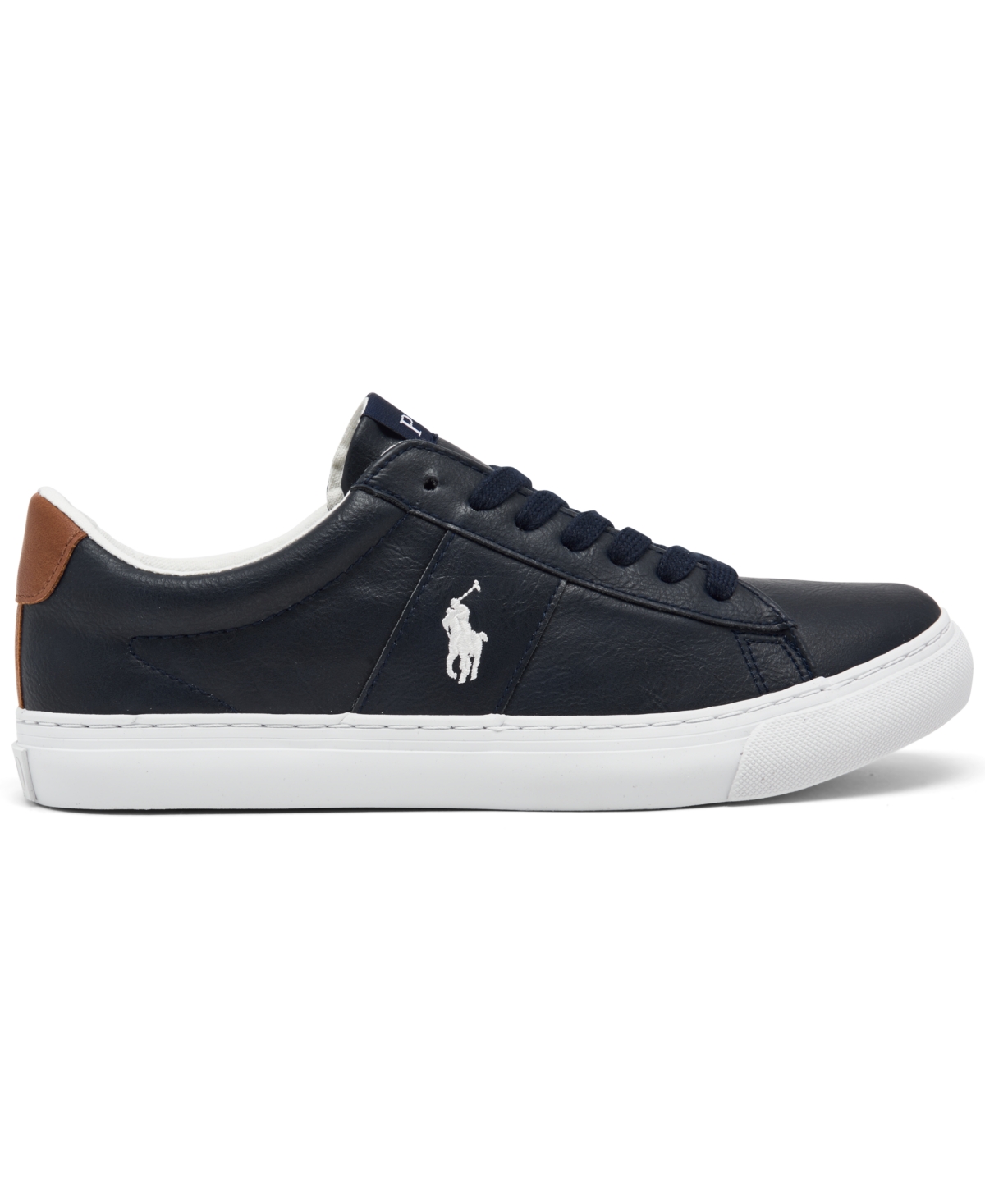 Shop Polo Ralph Lauren Big Boys Sayer Casual Sneakers From Finish Line In Navy,white