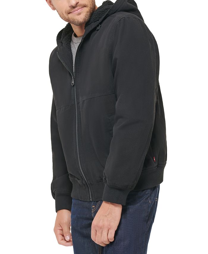 Levi's Men's Cotton Workwear Sherpa Hooded Bomber Jacket & Reviews