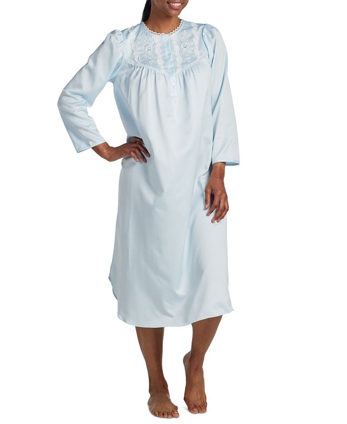 Miss Elaine Women's LongSleeve LaceTrim Nightgown & Reviews All